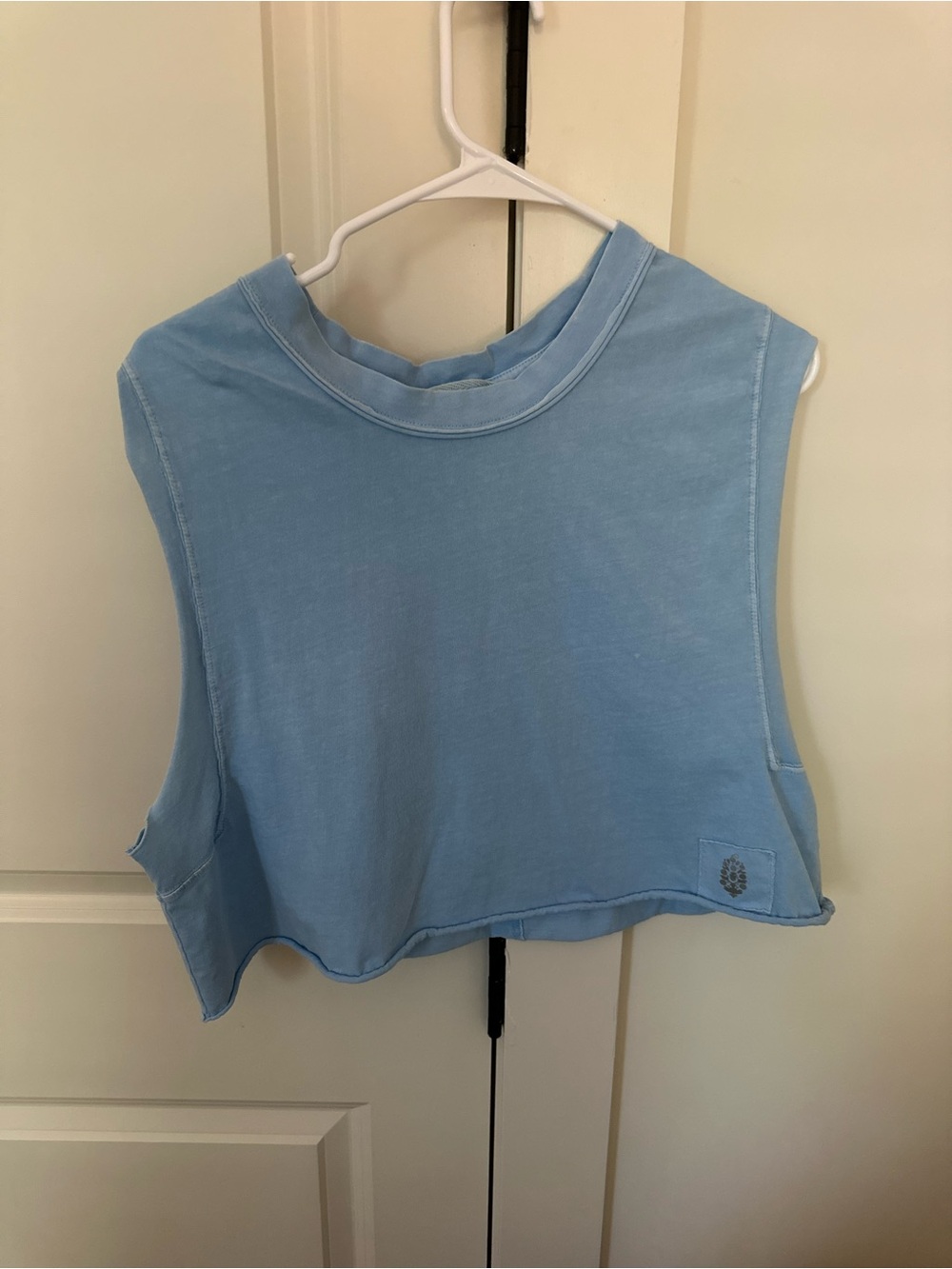 Free People Light Blue Cropped Muscle Tee